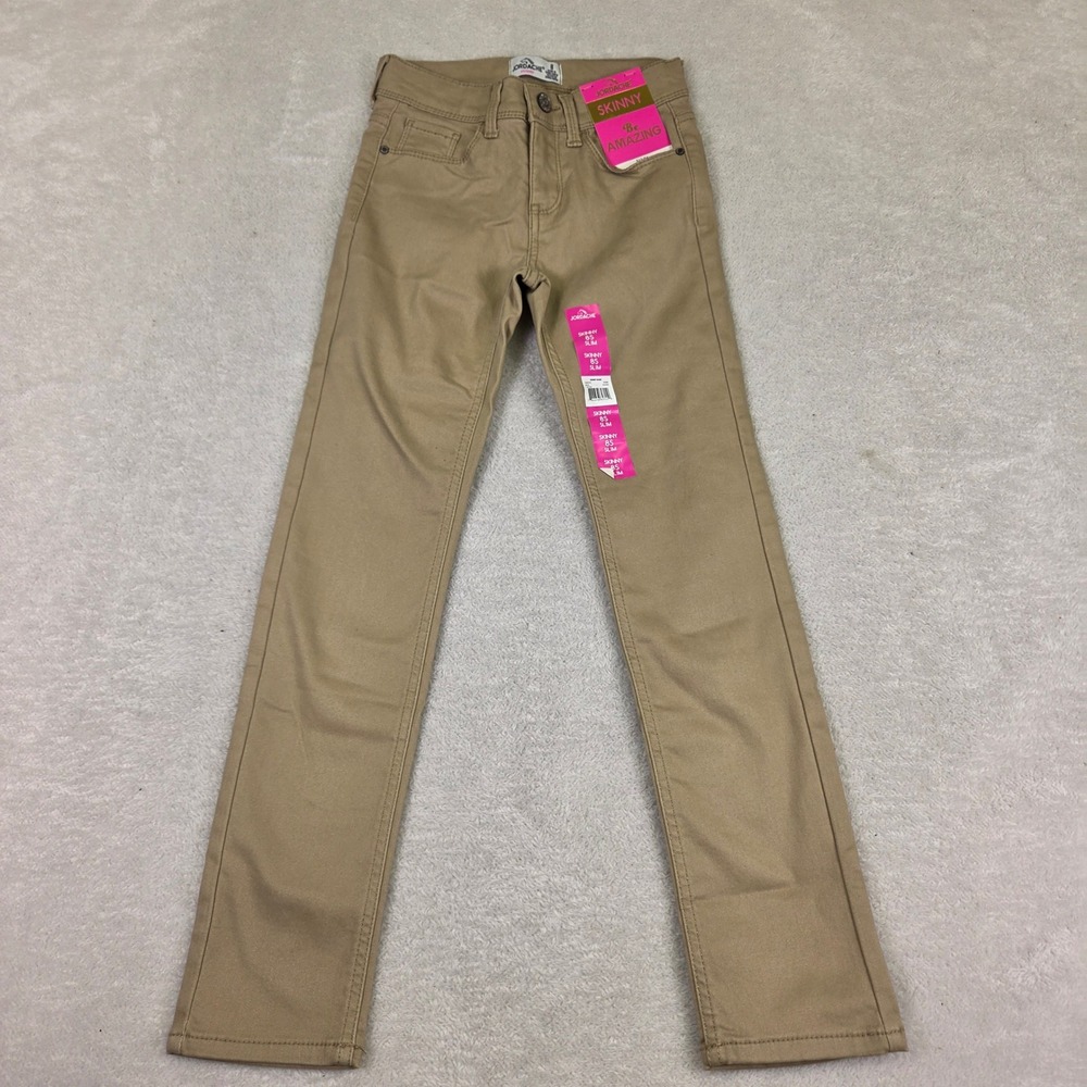 Jordache Girls Skinny Khaki Pants Tan Slim Fit Size 8S JZ24343 NWT